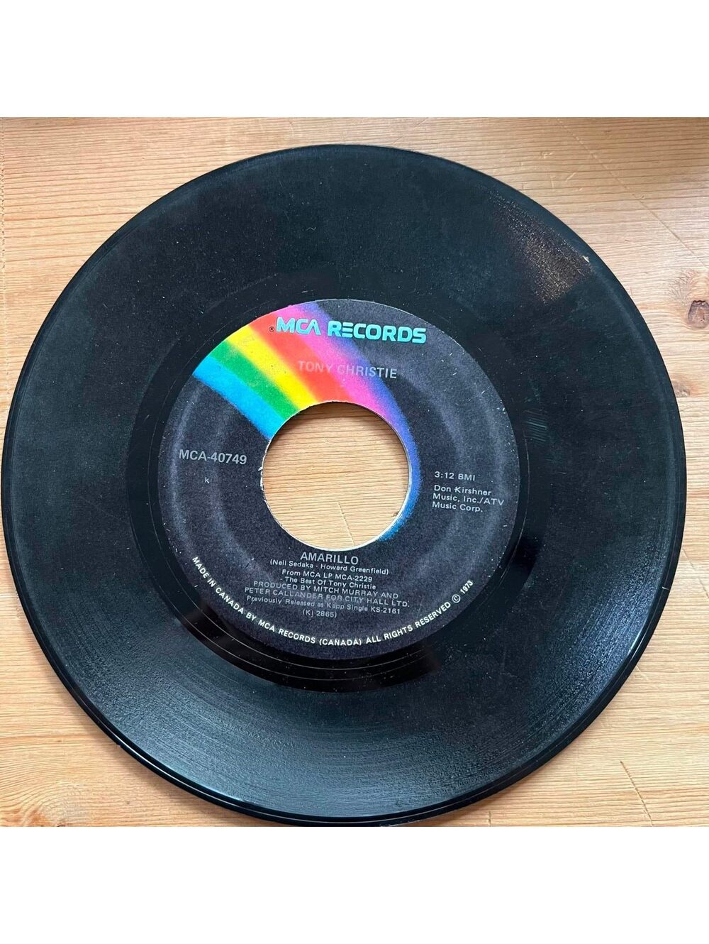 Tony Christie - Amarillo/Love is a Friend of Mine 45rpm VG+ R10